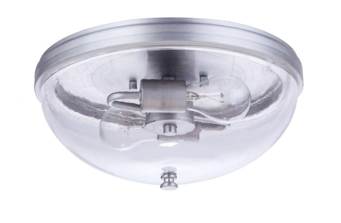 Craftmade ZA3537-SA Two Light Outdoor Flush Mount, Satin Aluminum