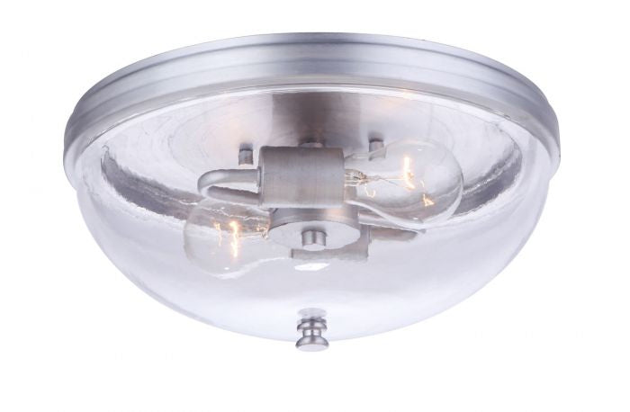Craftmade ZA3537-SA Two Light Outdoor Flush Mount, Satin Aluminum