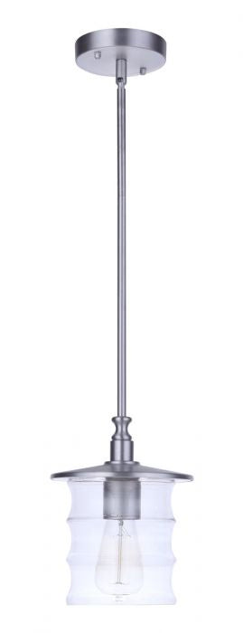Craftmade ZA3611-SA One Light Outdoor Pendant, Satin Aluminum