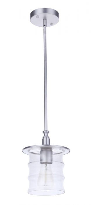 Craftmade ZA3611-SA One Light Outdoor Pendant, Satin Aluminum