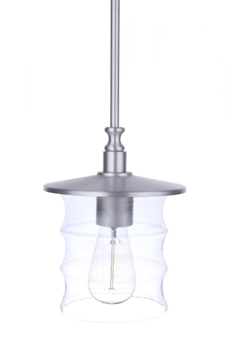 Craftmade ZA3611-SA One Light Outdoor Pendant, Satin Aluminum