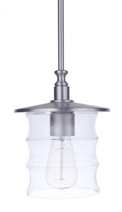 Craftmade ZA3611-SA One Light Outdoor Pendant, Satin Aluminum