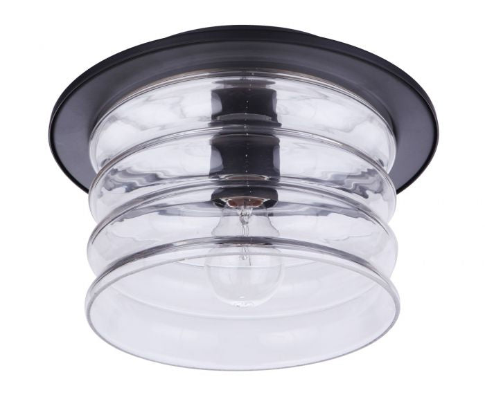 Craftmade ZA3637-MN One Light Outdoor Flush Mount, Midnight
