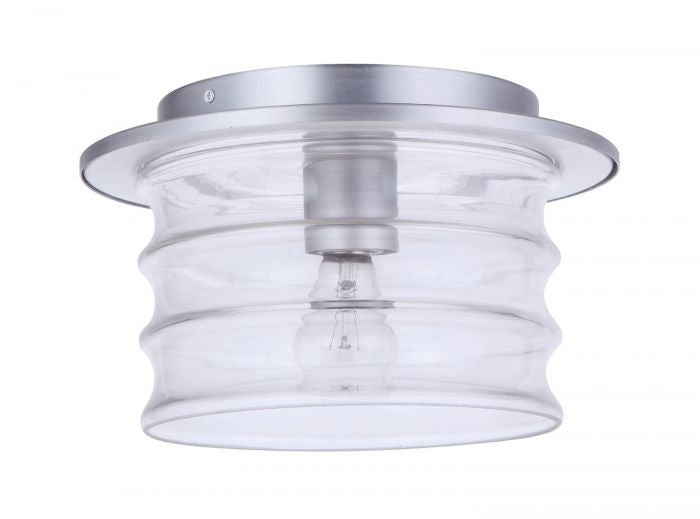 Craftmade ZA3637-SA One Light Outdoor Flush Mount, Satin Aluminum