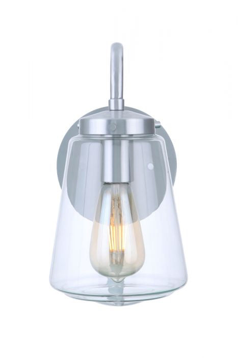 Craftmade ZA3804-SA One Light Outdoor Wall Mount, Satin Aluminum