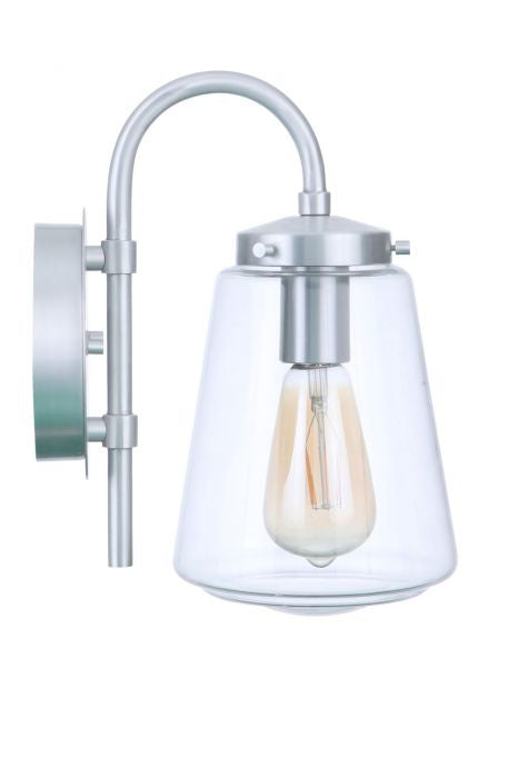 Craftmade ZA3804-SA One Light Outdoor Wall Mount, Satin Aluminum