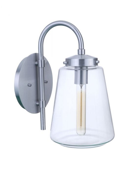Craftmade ZA3814-SA One Light Outdoor Wall Mount, Satin Aluminum