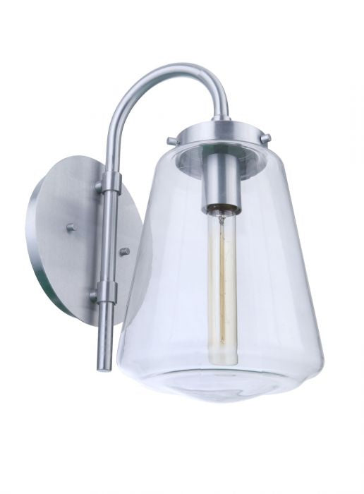 Craftmade ZA3814-SA One Light Outdoor Wall Mount, Satin Aluminum