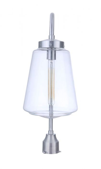 Craftmade ZA3825-SA One Light Outdoor Post Mount, Satin Aluminum