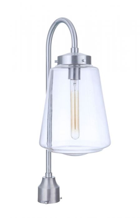 Craftmade ZA3825-SA One Light Outdoor Post Mount, Satin Aluminum