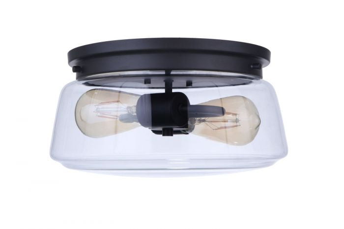 Craftmade ZA3837-MN Two Light Outdoor Flush Mount, Midnight