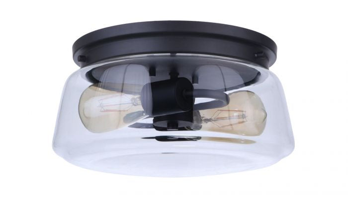 Craftmade ZA3837-MN Two Light Outdoor Flush Mount, Midnight