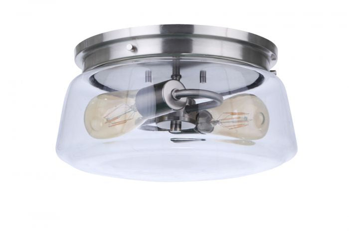 Craftmade ZA3837-SA Two Light Outdoor Flush Mount, Satin Aluminum