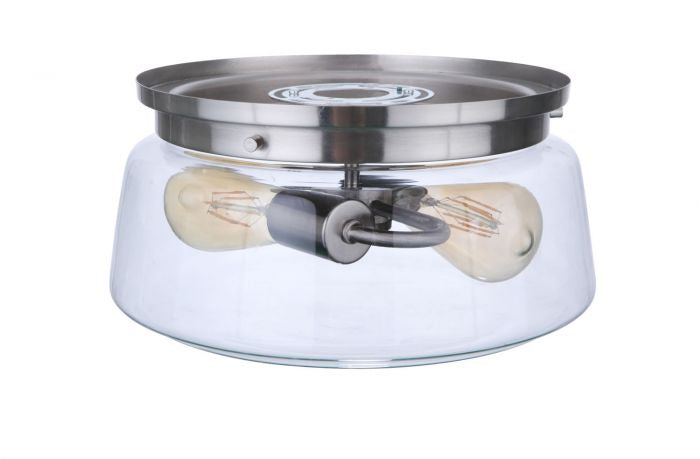 Craftmade ZA3837-SA Two Light Outdoor Flush Mount, Satin Aluminum