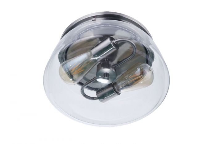 Craftmade ZA3837-SA Two Light Outdoor Flush Mount, Satin Aluminum