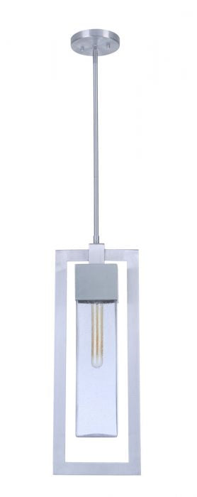 Craftmade ZA4021-SA One Light Outdoor Pendant, Satin Aluminum