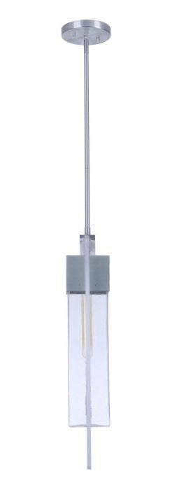 Craftmade ZA4021-SA One Light Outdoor Pendant, Satin Aluminum