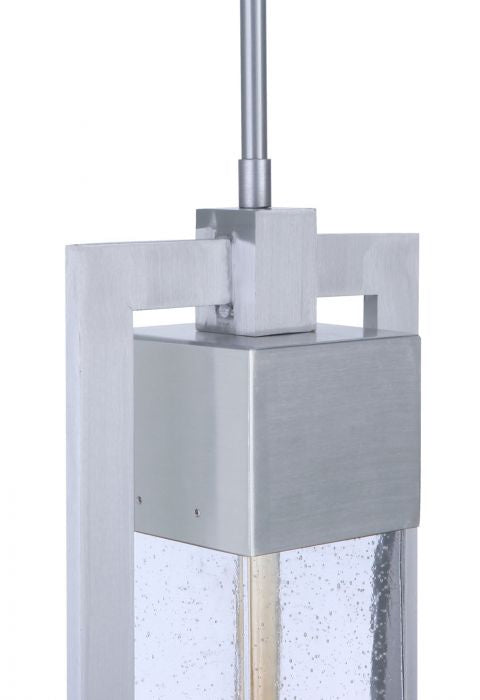 Craftmade ZA4021-SA One Light Outdoor Pendant, Satin Aluminum