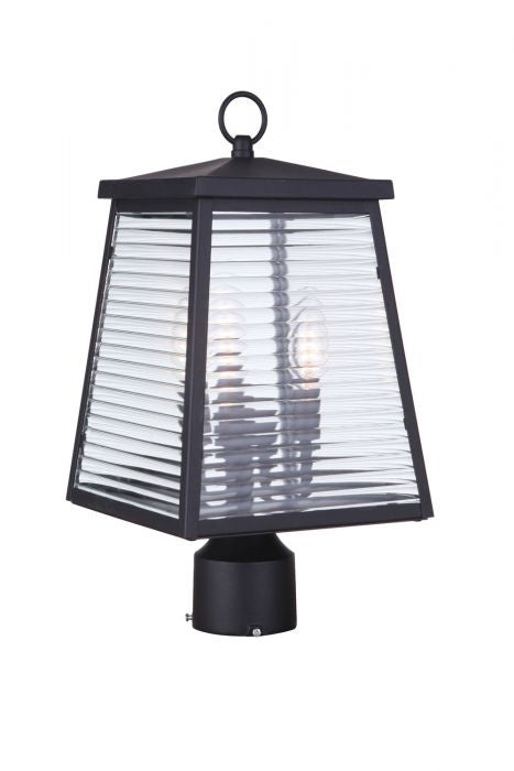 Craftmade ZA4115-MN Three Light Outdoor Post Mount, Midnight