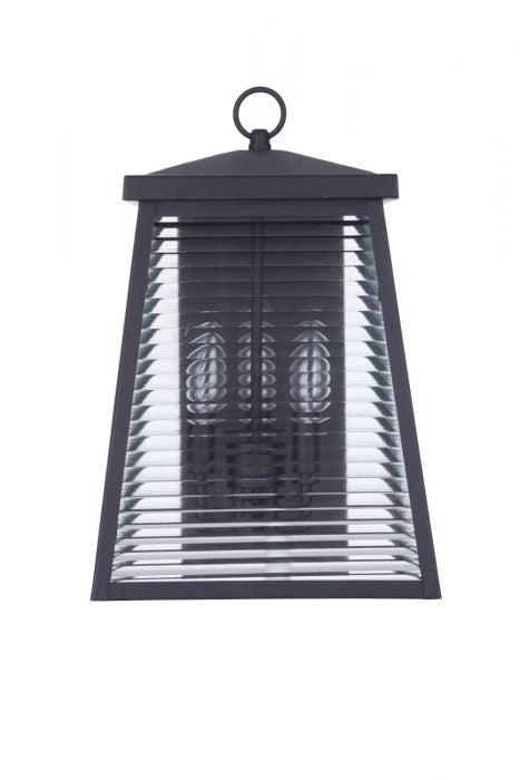 Craftmade ZA4124-MN Three Light Outdoor Wall Mount, Midnight