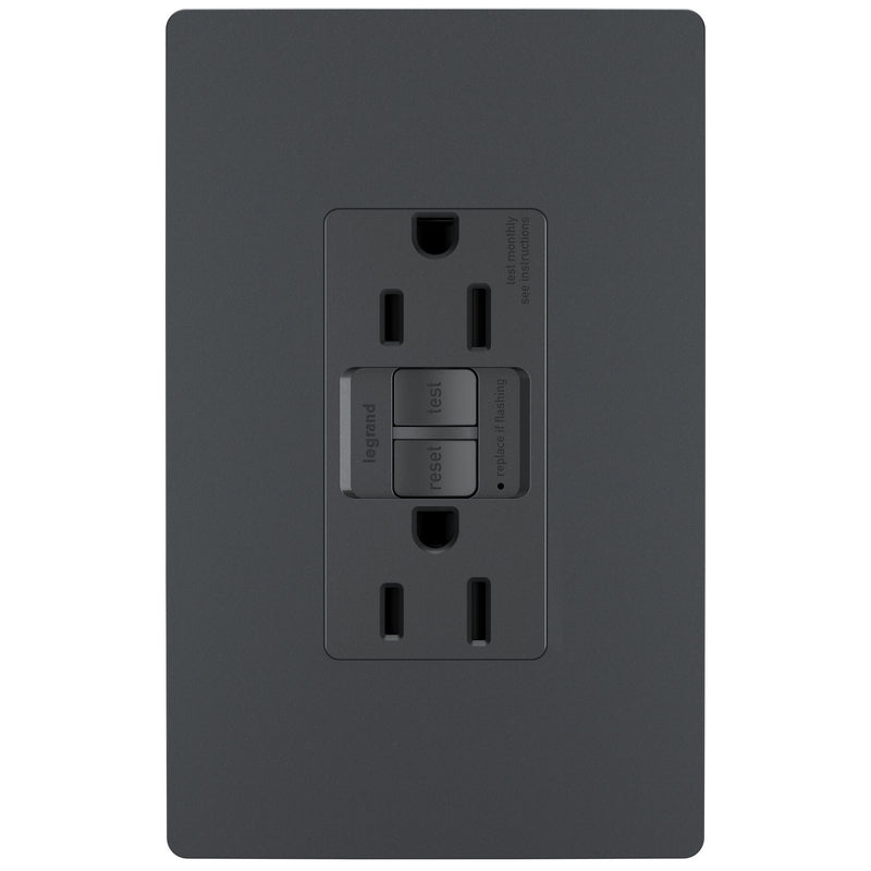 Legrand 1597TRGCC4 Spec-GradeTamper-Resistant Self-Test GFCI Receptacle, Graphite