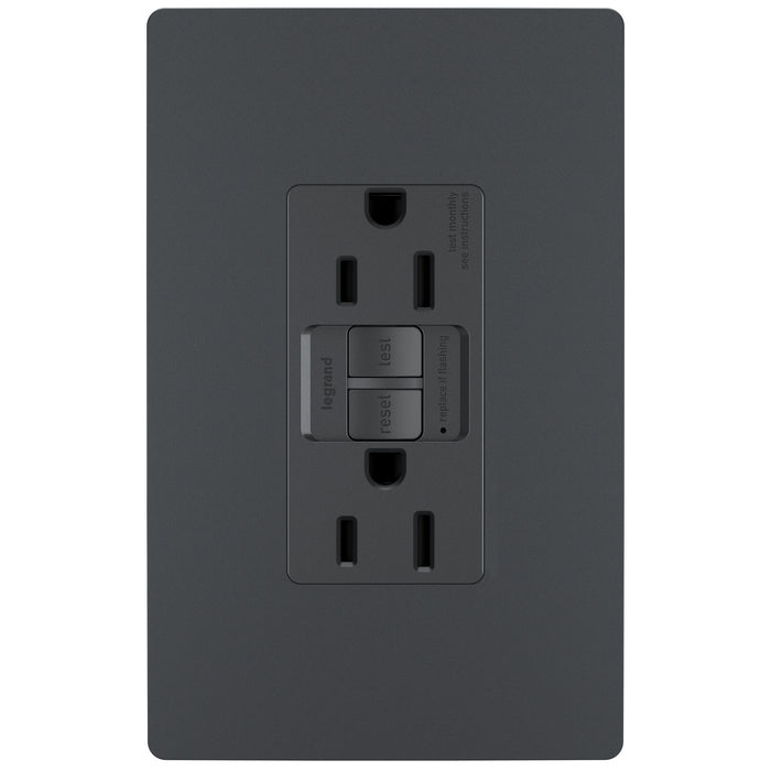 Legrand 1597TRGCC4 Spec-GradeTamper-Resistant Self-Test GFCI Receptacle, Graphite