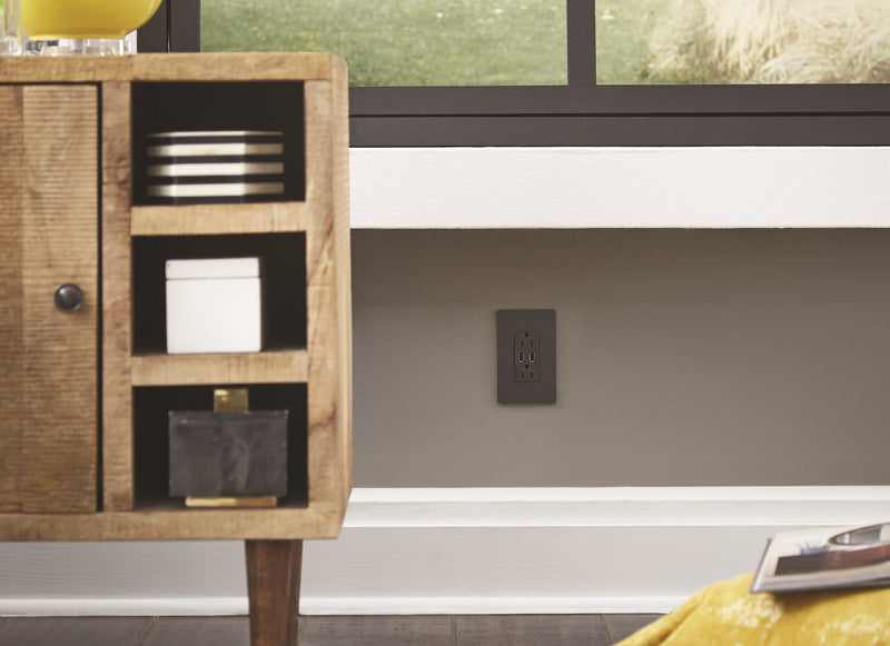 Legrand TM826USBGCCV4 Tamper-Resistant USB Outlet, Graphite