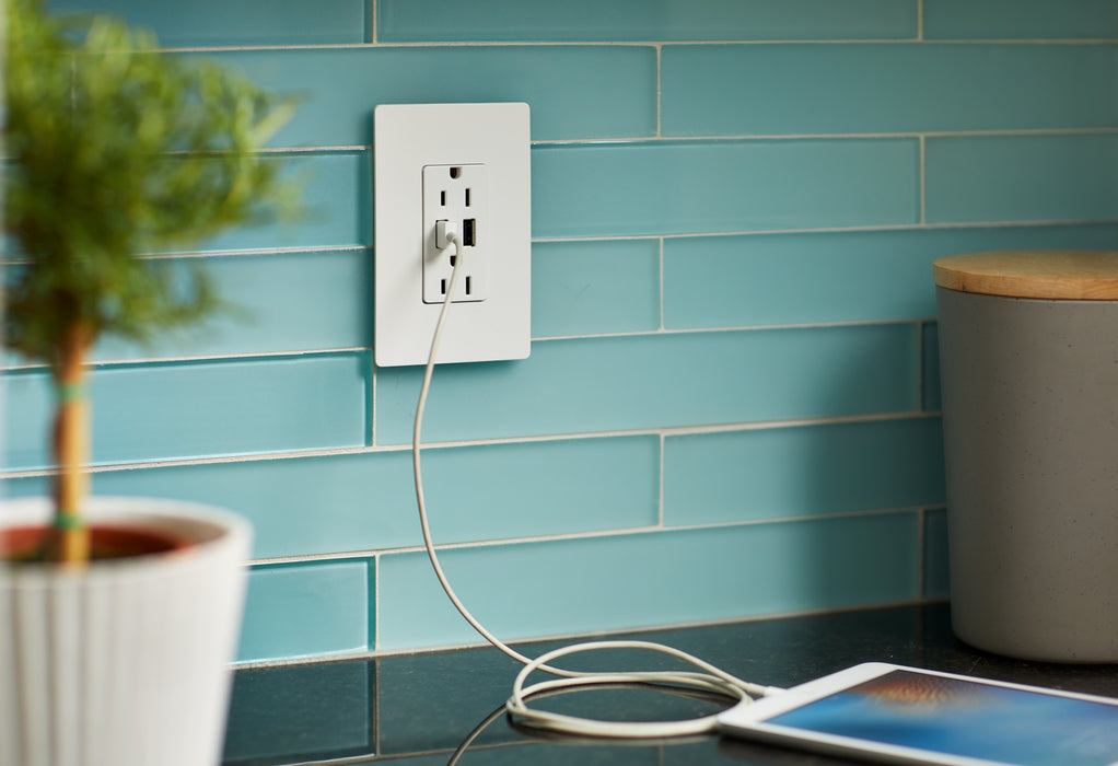 Legrand TM826USBW 3.1 Usb + Duplex 15A, White