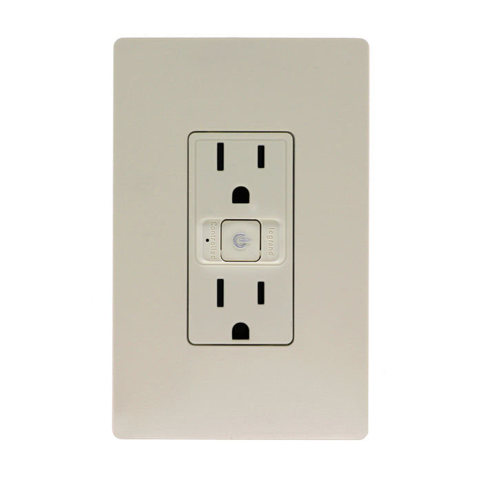 Legrand WWRR15LACCV2 Smart Outlet - Wi-Fi, Light Almond