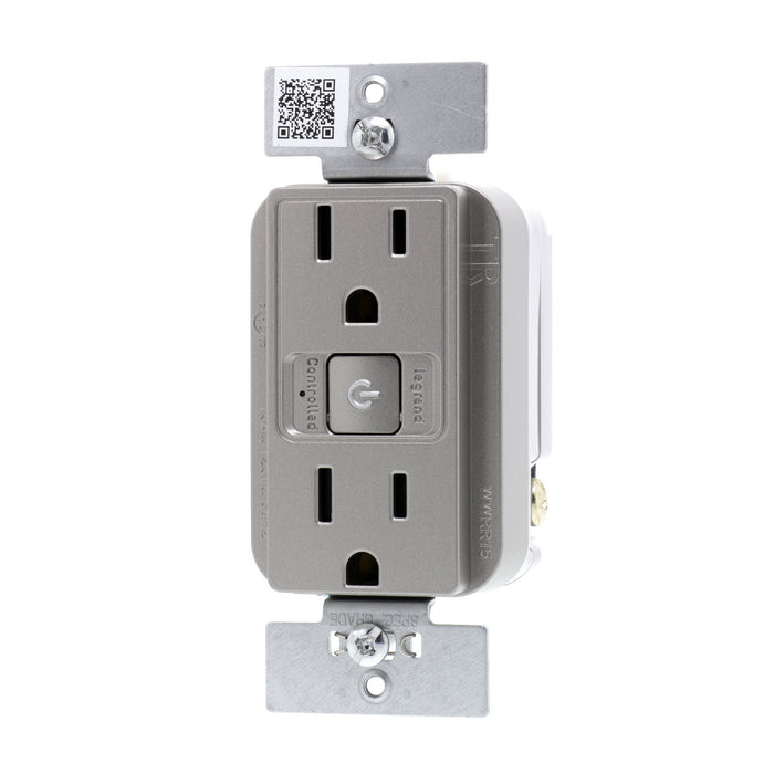 Legrand WWRR15NICCV2 Smart Outlet - Wi-Fi Finish, Nickel