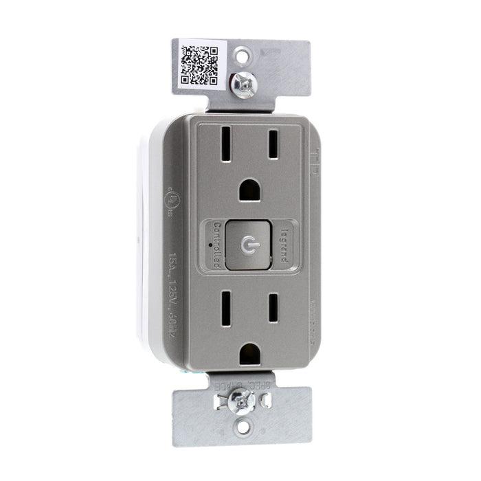 Legrand WWRR15NICCV2 Smart Outlet - Wi-Fi Finish, Nickel