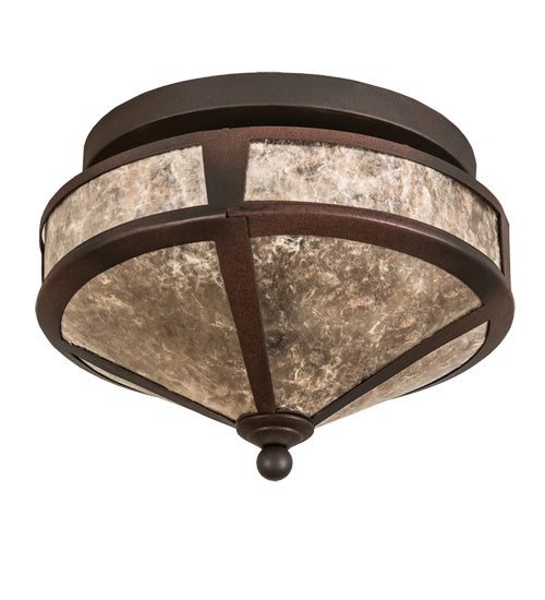 Meyda Tiffany 189636 Two Light Flushmount, Rust Over Wrought Iron