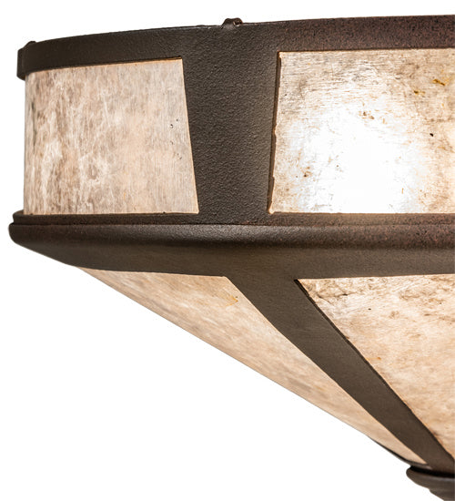 Meyda Tiffany 189636 Two Light Flushmount, Rust Over Wrought Iron