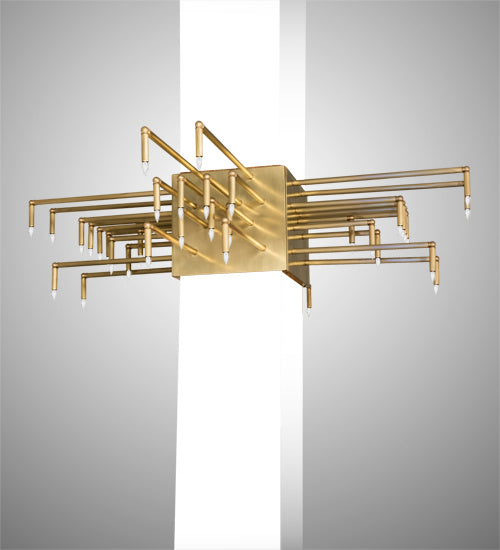 Meyda Tiffany 225775 44 Light Post Mount, Brushed And Waxed Brass