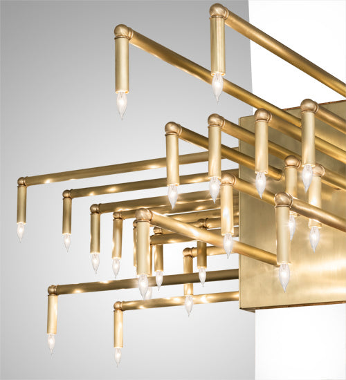Meyda Tiffany 225775 44 Light Post Mount, Brushed And Waxed Brass