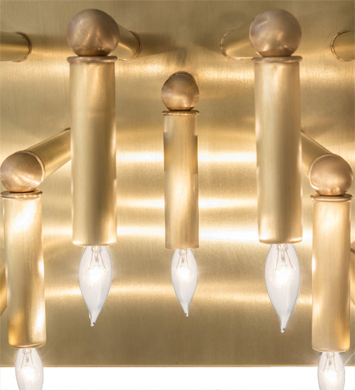 Meyda Tiffany 225775 44 Light Post Mount, Brushed And Waxed Brass