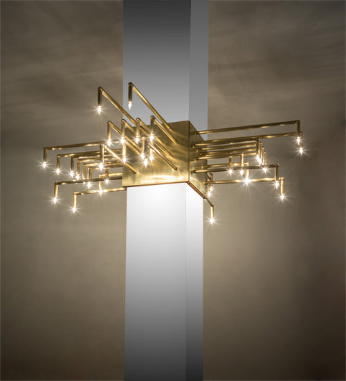 Meyda Tiffany 225775 44 Light Post Mount, Brushed And Waxed Brass