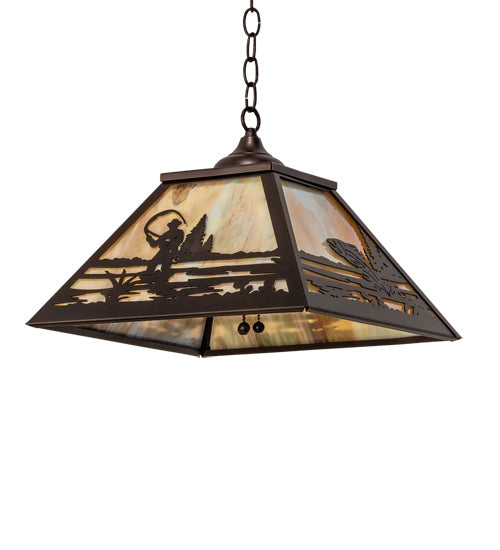Meyda Tiffany 237270 Three Light Pendant, Mahogany Bronze