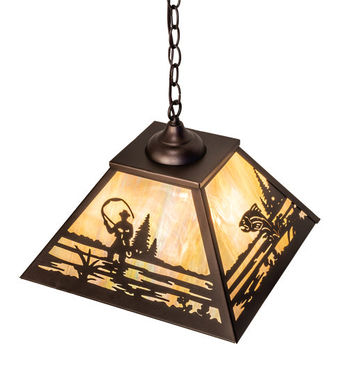 Meyda Tiffany 237270 Three Light Pendant, Mahogany Bronze