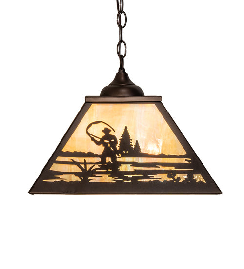 Meyda Tiffany 237270 Three Light Pendant, Mahogany Bronze