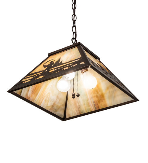 Meyda Tiffany 237270 Three Light Pendant, Mahogany Bronze