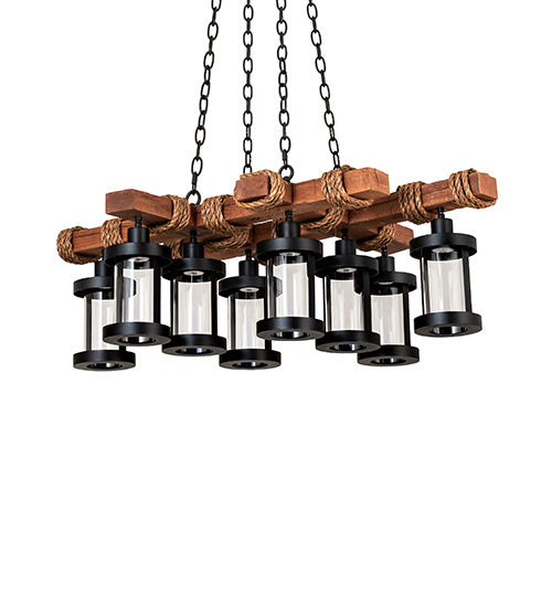 Meyda Tiffany 237422 LED Chandelier, Textured Black/American Walnut