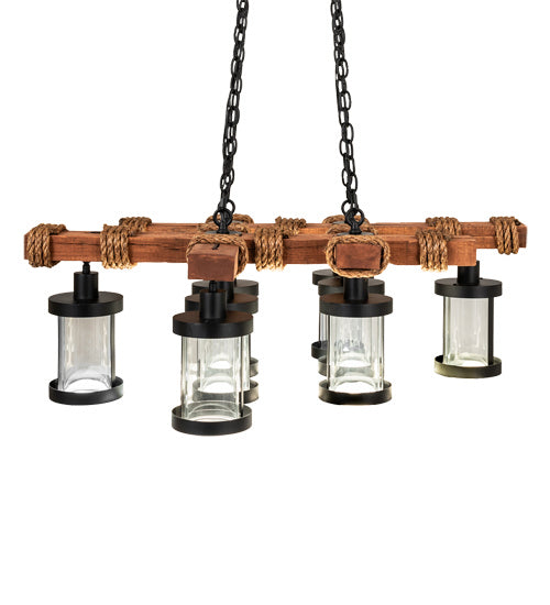 Meyda Tiffany 237422 LED Chandelier, Textured Black/American Walnut