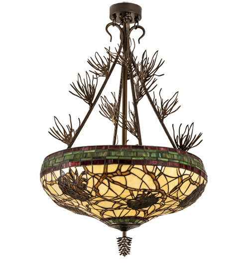Meyda Tiffany 237600 Four Light Semi-Flushmount, Antique Copper