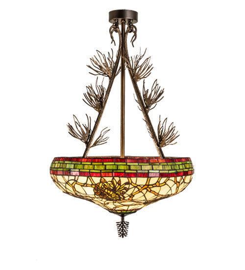 Meyda Tiffany 237600 Four Light Semi-Flushmount, Antique Copper