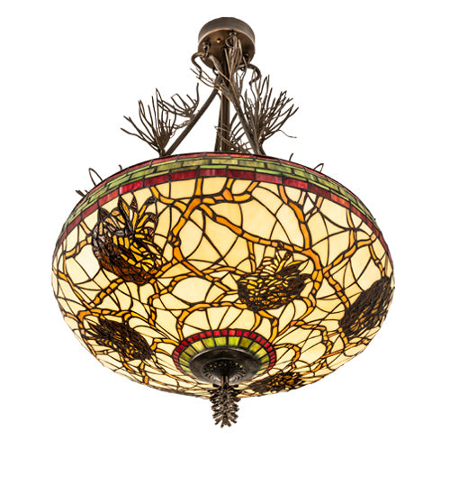 Meyda Tiffany 237600 Four Light Semi-Flushmount, Antique Copper