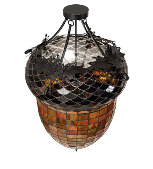 Meyda Tiffany 237656 LED Semi-Flushmount, Textured Black