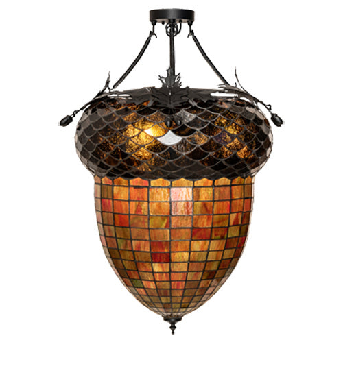 Meyda Tiffany 237656 LED Semi-Flushmount, Textured Black