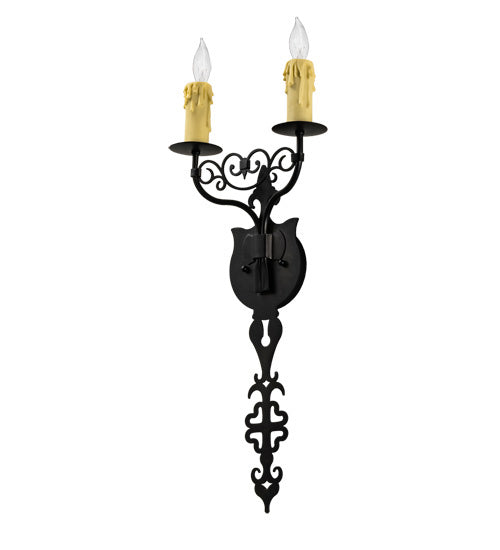 Meyda Tiffany 238570 Two Light Wall Sconce, Oxidized Steel