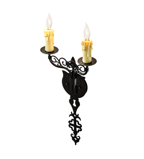 Meyda Tiffany 238570 Two Light Wall Sconce, Oxidized Steel